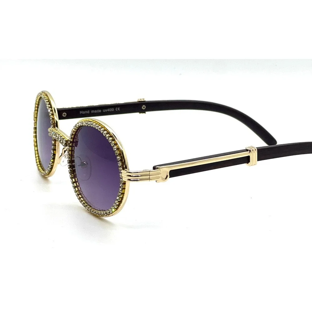 Trend Sunglasses Frame Gold Accent Black Lens Women Fashion Shades Sophisticated